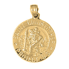 Yellow Gold-plated Silver St. Christopher Pendant