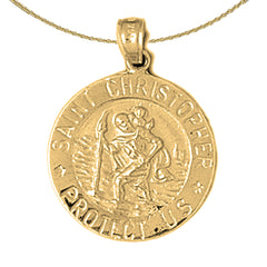 Sterling Silver St. Christopher Pendant (Rhodium or Yellow Gold-plated)