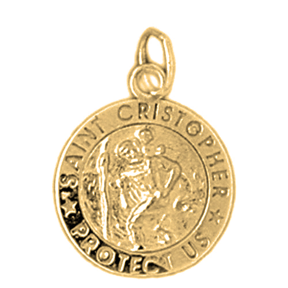 Yellow Gold-plated Silver St. Christopher Pendant