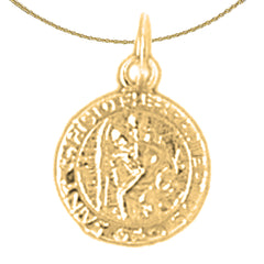 Sterling Silver St. Christopher Pendant (Rhodium or Yellow Gold-plated)