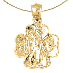 Sterling Silver St. Christopher Pendant (Rhodium or Yellow Gold-plated)