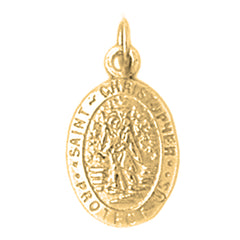 Yellow Gold-plated Silver St. Christopher Pendant