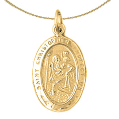 Sterling Silver St. Christopher Pendant (Rhodium or Yellow Gold-plated)