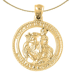 Sterling Silver St. Christopher Pendant (Rhodium or Yellow Gold-plated)