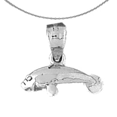 Colgante de manatí de plata de ley (bañado en rodio o oro amarillo)