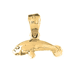 Yellow Gold-plated Silver Manatee Pendant