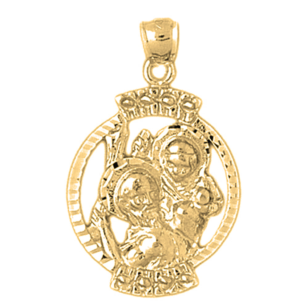 Yellow Gold-plated Silver St. Christopher Pendant