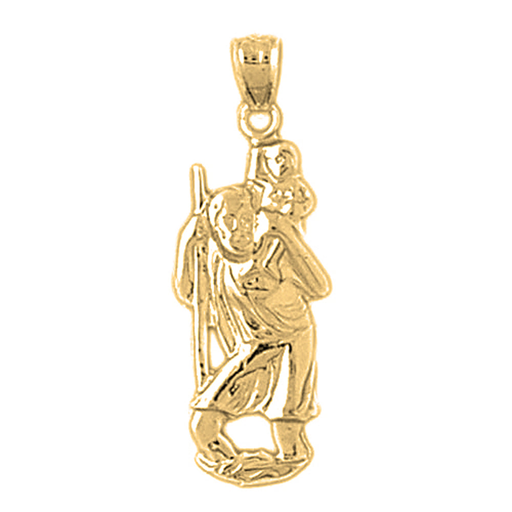 Yellow Gold-plated Silver St. Christopher Pendant
