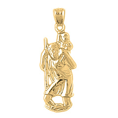 Yellow Gold-plated Silver St. Christopher Pendant