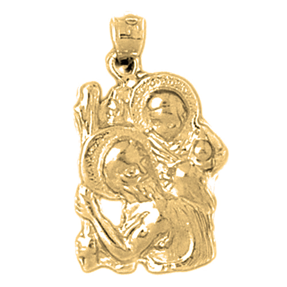 Yellow Gold-plated Silver St. Christopher Pendant