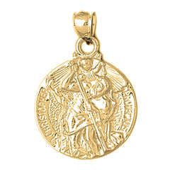 Yellow Gold-plated Silver St. Christopher Pendant