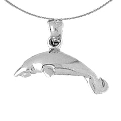 Colgante de manatí de plata de ley (bañado en rodio o oro amarillo)