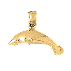 Yellow Gold-plated Silver Manatee Pendant