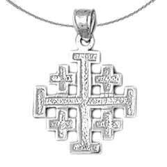 Sterling Silver Cross Pendant (Rhodium or Yellow Gold-plated)