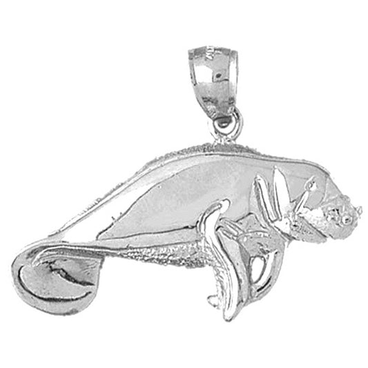 Sterling Silver Manatee Pendant