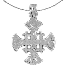 Sterling Silver Cross Pendant (Rhodium or Yellow Gold-plated)