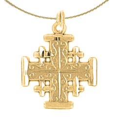 Sterling Silver Cross Pendant (Rhodium or Yellow Gold-plated)
