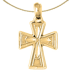 Sterling Silver Cross Pendant (Rhodium or Yellow Gold-plated)