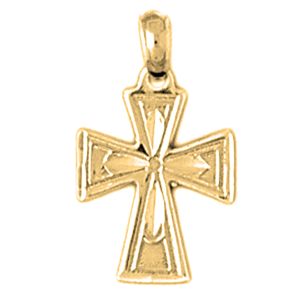 Yellow Gold-plated Silver Cross Pendant