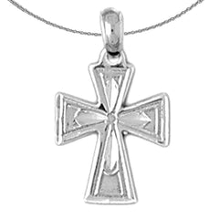 Sterling Silver Cross Pendant (Rhodium or Yellow Gold-plated)