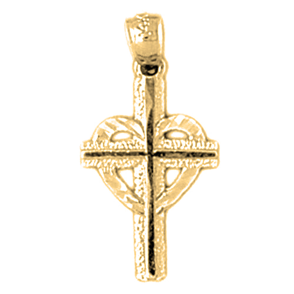 Yellow Gold-plated Silver Celtic Cross Pendant