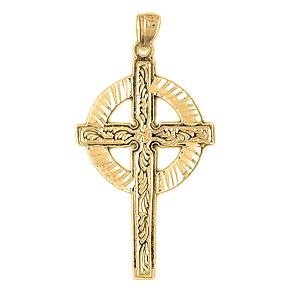 Yellow Gold-plated Silver Celtic Cross Pendant