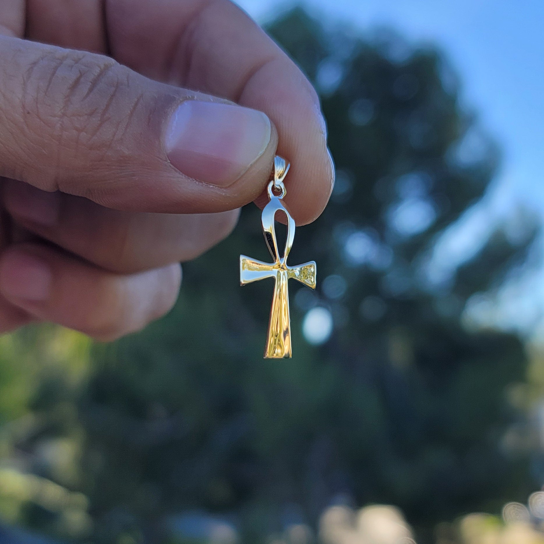 14K or 18K Gold Ankh Cross Pendant