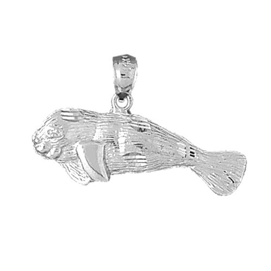Sterling Silver Manatee Pendant