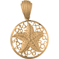 Yellow Gold-plated Silver Starfish Pendant