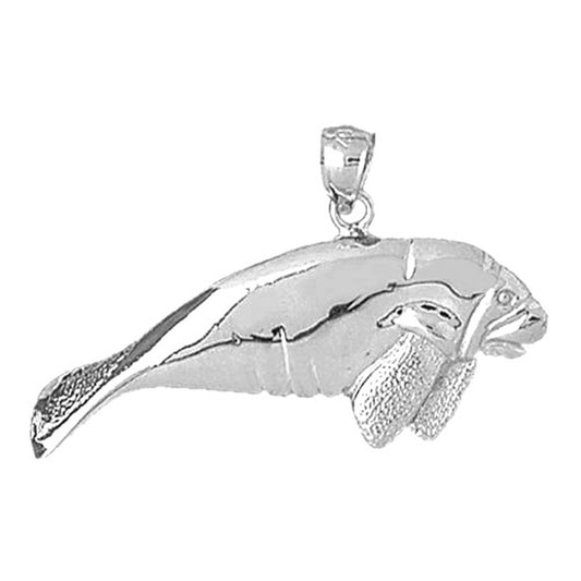 Sterling Silver Manatee Pendant
