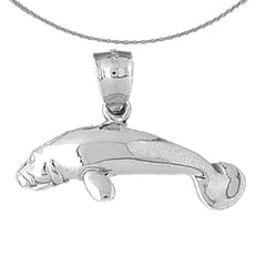 Seekuh-Anhänger aus Sterlingsilber (rhodiniert oder gelbvergoldet)