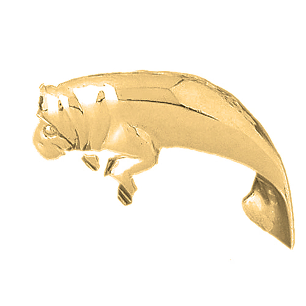 Yellow Gold-plated Silver Manatee Pendant