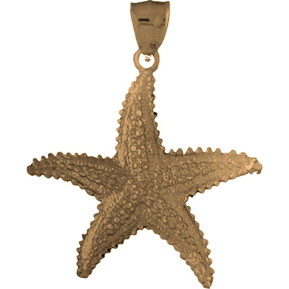 Yellow Gold-plated Silver Starfish Pendant