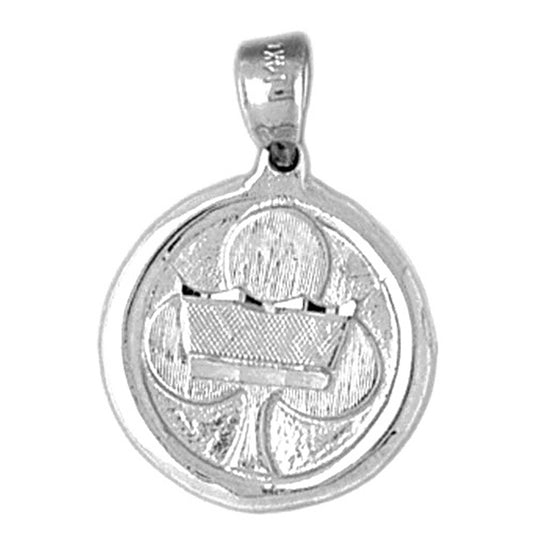 Sterling Silver Clover With Crown Pendant