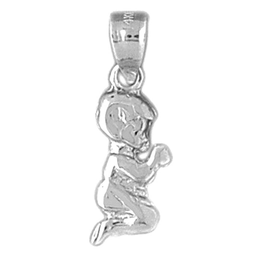 Sterling Silver Praying Boy Pendant