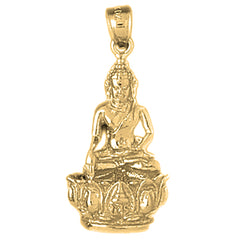 Yellow Gold-plated Silver Buddah Pendant