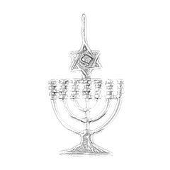 Sterling Silver Menorah Pendant
