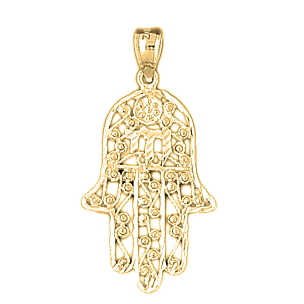 Yellow Gold-plated Silver Chamsah Pendant