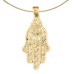 Sterling Silver Chamsah Pendant (Rhodium or Yellow Gold-plated)