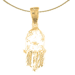 Sterling Silver Chamsah Pendant (Rhodium or Yellow Gold-plated)