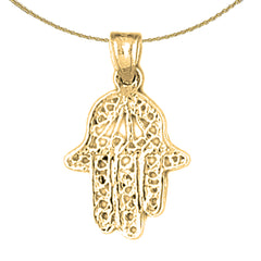 Sterling Silver Chamsah Pendant (Rhodium or Yellow Gold-plated)