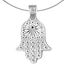 Sterling Silver Chamsah Pendant (Rhodium or Yellow Gold-plated)