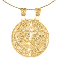 Sterling Silver Mizpah Pendant (Rhodium or Yellow Gold-plated)