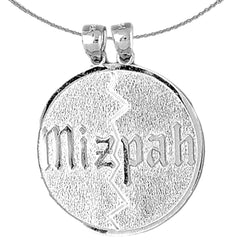 Sterling Silver Mizpah Pendant (Rhodium or Yellow Gold-plated)