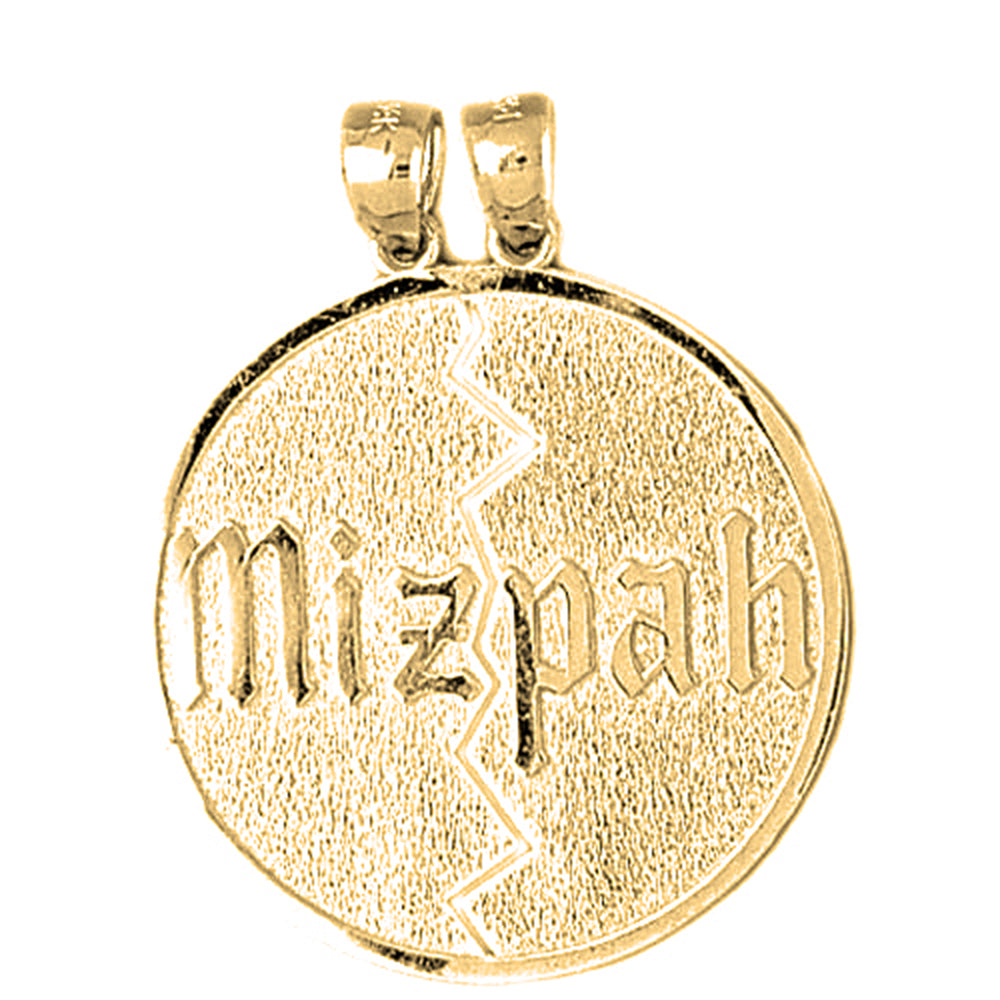 Yellow Gold-plated Silver Mizpah Pendant