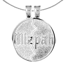 Sterling Silver Mizpah Pendant (Rhodium or Yellow Gold-plated)