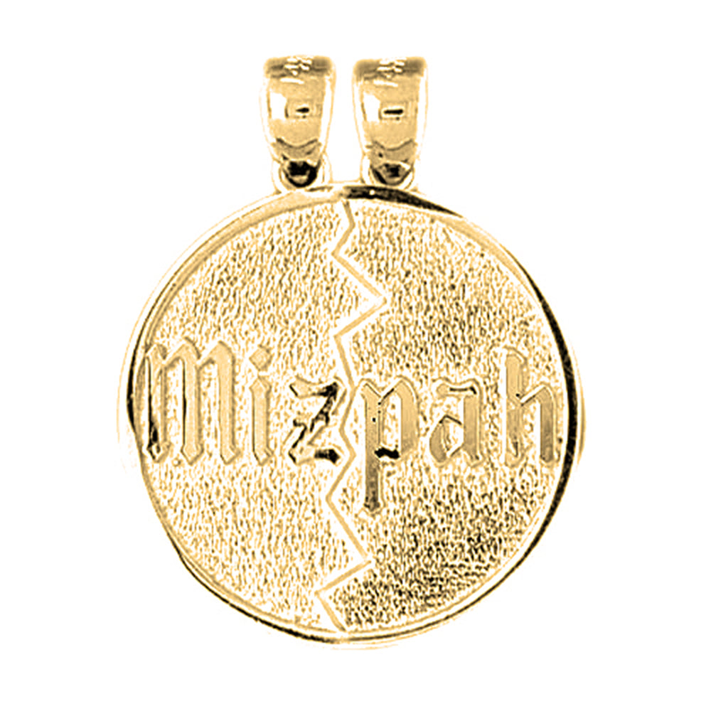 Yellow Gold-plated Silver Mizpah Pendant