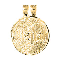 Yellow Gold-plated Silver Mizpah Pendant