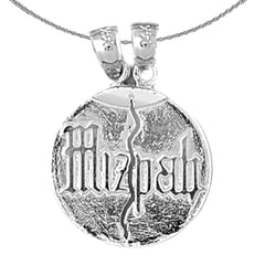 Sterling Silver Mizpah Pendant (Rhodium or Yellow Gold-plated)