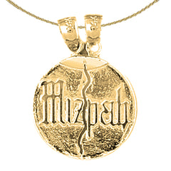 Sterling Silver Mizpah Pendant (Rhodium or Yellow Gold-plated)